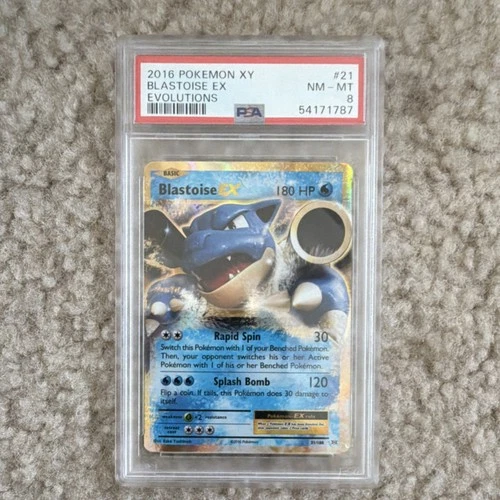Blastoise EX PSA 8 Pokémon TCG Evolutions 21/108 Ultra Rare Holo 2016 English