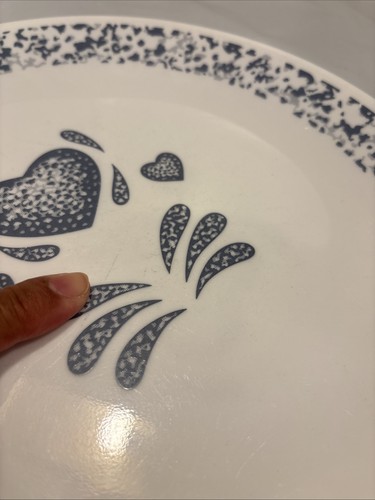 Piatti Corelle cuori blu. Vintage. Set di 4 10,25". Country Cottage USA - Foto 8 di 8