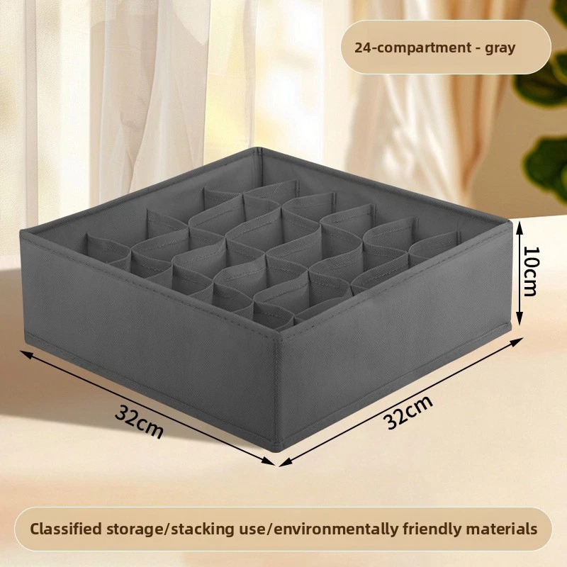 2pcs Fabric Divided Storage Organiser Foldable Drawer Underwear Bra Socks Box - Bild 1 von 1