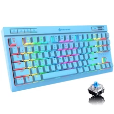 Mechanical Gaming Keyboard with RGB Backlit, 87 Keys, Blue Switch, Type C