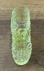Vintage Fenton Uranium Miniature Glass Shoe