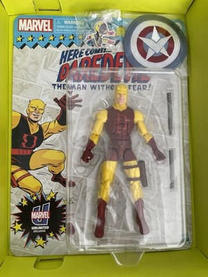 Marvel Legends Daredevil Figure 2022 Unlimited Exclusive Retro Pin & Patch