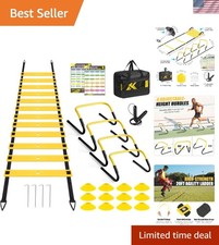 Comprehensive Agility Speed Training Set for Athletes - 20ft Ladder, 12 Cones...