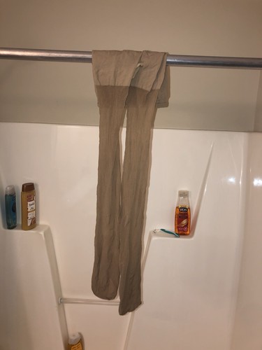 Vintage Pair Of Beige Nylon Stockings Pantyhose Size B Good Condition