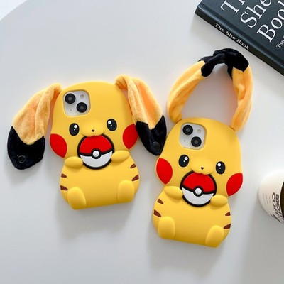 For iPhone 13 14 15 16 Pro Max 3D Cartoon Pokemon Soft Silicone Cute Case Cover