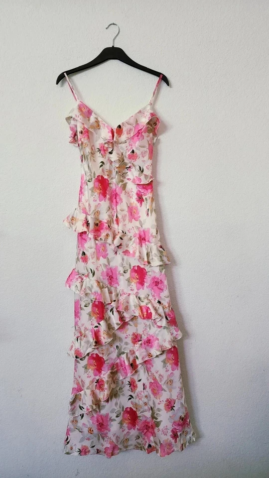 Maxi Vestido Anthropologie Nuevo Talla Mediana Floral Rosa Boda Coqueta Jardín Foto 4 de 4