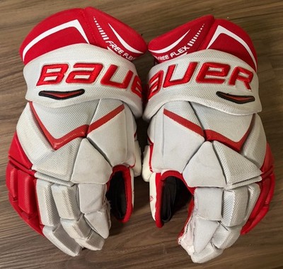 Bauer Vapor 1X Hockey Gloves 15  White/Red Boston University