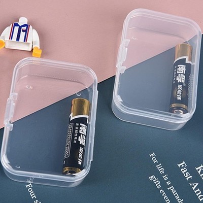 100 Pack Rectangular Mini Clear Plastic Storage Containers Box with Hinged Li...
