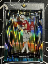 2024 Panini Select - Concourse Drake Maye #27 Black & Green Shock Prizm (RC)