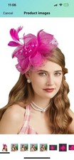 Fashion Women Fascinator Mesh Hat Ribbons Feathers Hair Clip - Derby Ready