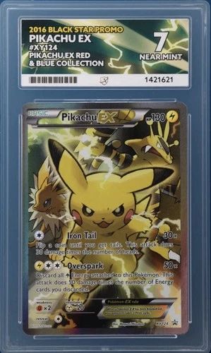 Pokemon TCG Pikachu EX XY124 Black Star Promo 2016 Holo Ace 7 Near Mint Low Pop