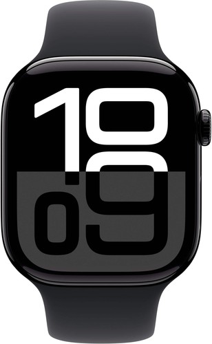 Apple Watch Gen 10 Series 10 46 mm aluminium noir - bracelet sport noir de jais - Photo 2 sur 2