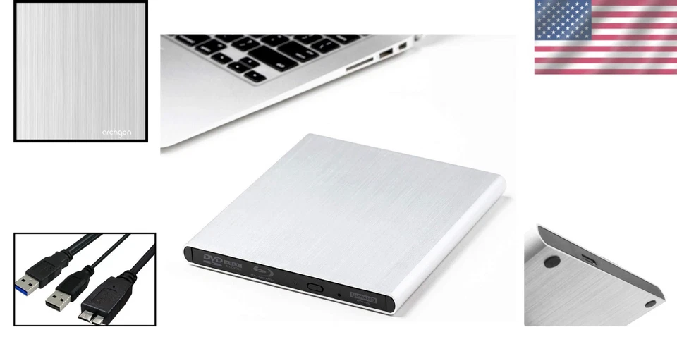 Super unidad externa Blu-Ray USB 3.0 aluminio Foto 2 de 4