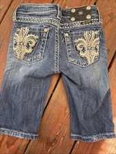 Miss Me Girl's Bermuda Shorts 12 Embellished Back Pockets Rhinstone Distressed