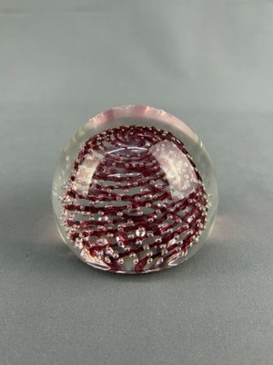 VTG Pairpoint Gundersen Ruby Spiral Controlled Bubble Paperweight c. 1950