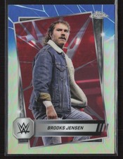 Brooks Jensen 2025 Topps Chrome WWE #169 Red & Blue Refractor
