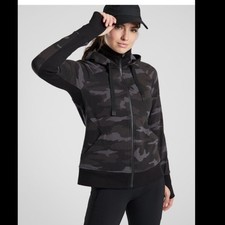 Athleta Triumph Camouflage Zip-Up Hoodie MT