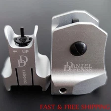 1 Pair Tactical Low Profile Metal Sights Folding Iron Front & Rear Set for DD