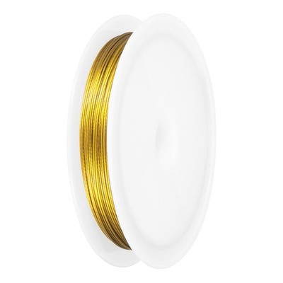 43FT 0.024'' 7-Strand Bead String Wire Stainless Steel Beading Wire Gold