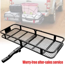 500LBS Foldable Hitch Cargo Carrier Mounted Basket Luggage Rack w/ 2" Receiver
