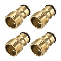 4X Messing Wasserhahn Schnellkupplung G1/2 Ag Schlauch Adapter Anschluss