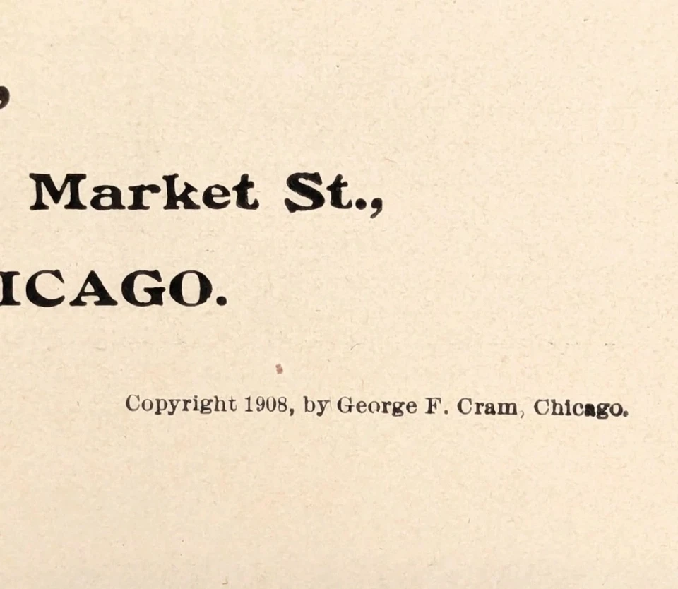 ANTIGUO MAPA DE CALIFORNIA 1908 ORIGINAL GRANDE (20X13) FERROCARRILES MUNICIPIOS Foto 3 de 3