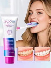 Purple Whitening Toothpaste Fresh Breath Bright White Deep Cleaning Teeth Stain