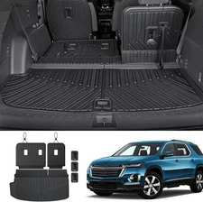 Cargo Mat Backrest Mats for 2018-2022 2023 Chevrolet Chevy Traverse Car Black 