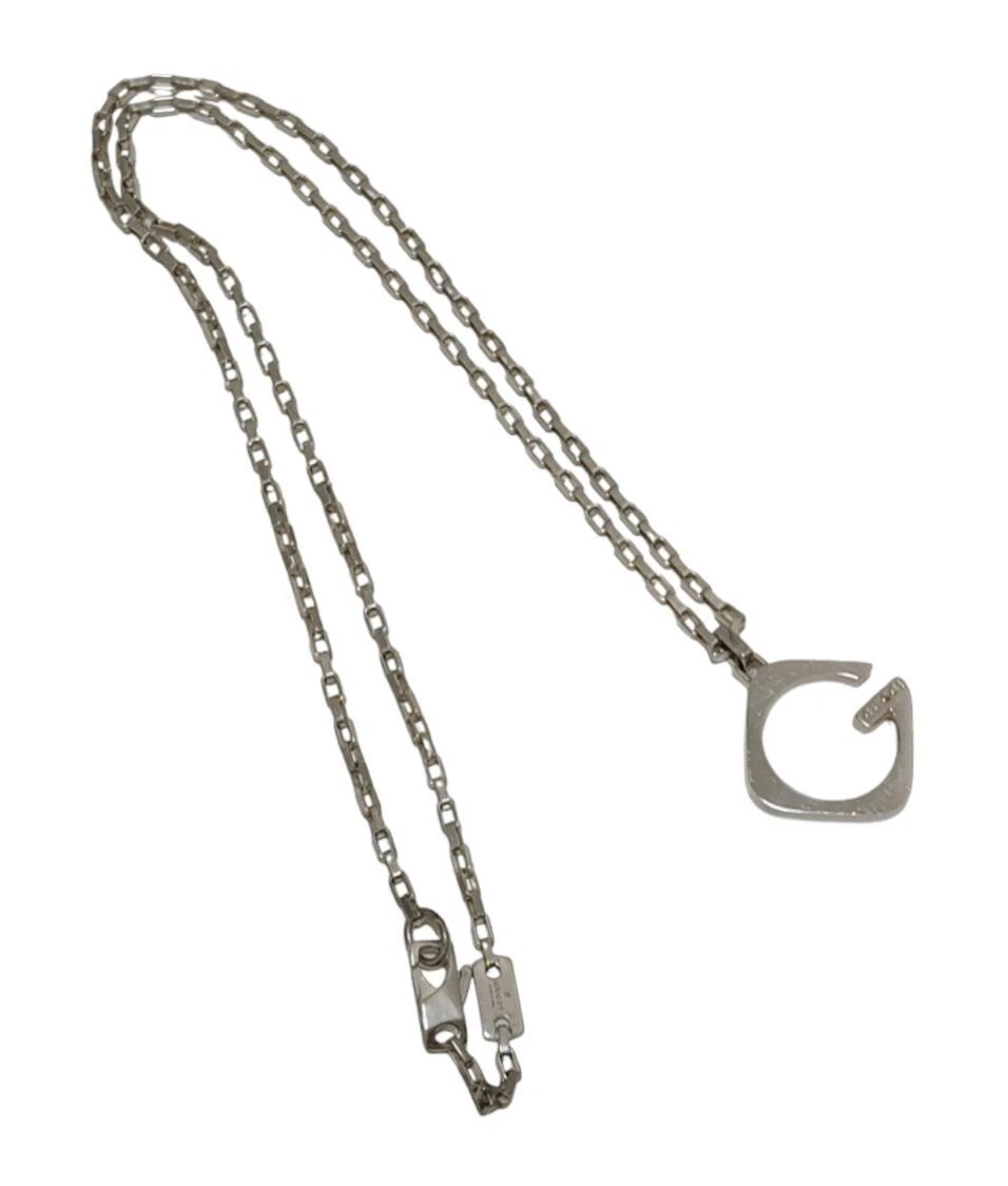 Gucci Collier G Motif Pendentif SV925 G Logo Argent Accessoire Unisexe Bijoux 
