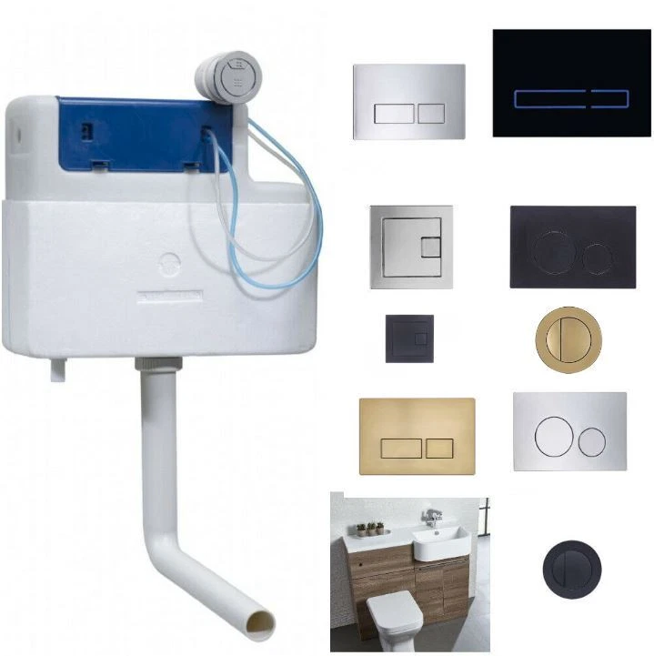 CONCEALED PNEUMATIC DUAL FLUSH TOILET CISTERN BUTTONS CHOICE IN STYLES TAVISTOCK