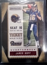 Jared Goff RC 2016 Panini Rookies & Stars Ticket Masters LA Rams (Detroit Lions)