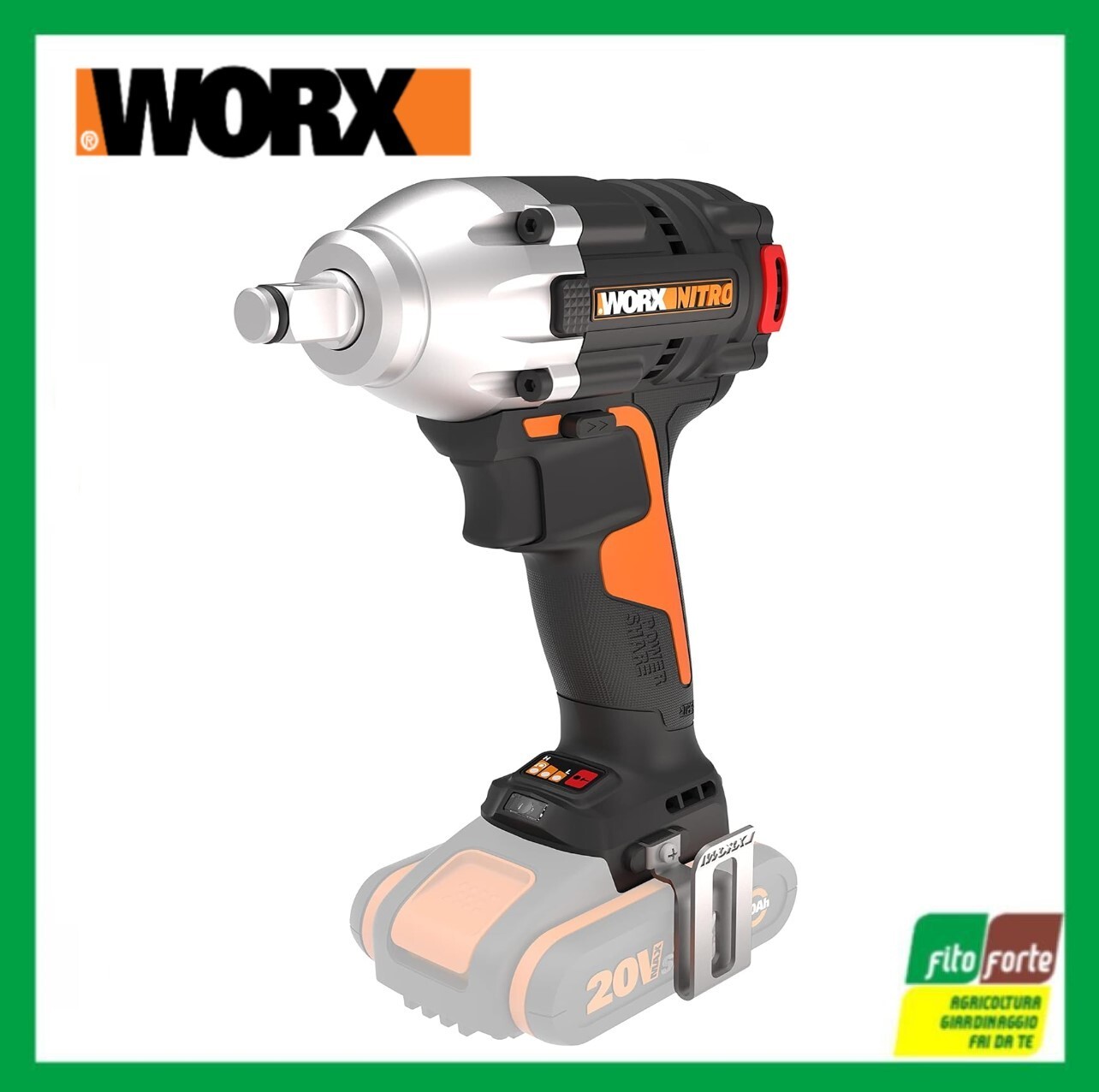 AVVITATORE AD IMPULSI BRUSHLESS 20V WORX NITRO WX272.9 CORPO MACCHINA S/BATTERIA