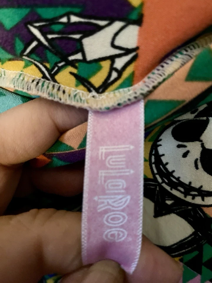 Leggings Lularoe OS Villanos Disney Jack Skellington NBC Triángulos Retazos Foto 3 de 4