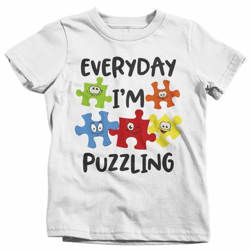 Kids Funny Autism Shirt Everyday I'm Puzzling Shirt Autism Shirt Puzzle Shirt Fu - 第 6/19 張圖片