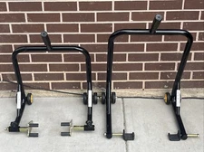 Black Widow Front Prong Lift & Rear Swingarm Lift Motorcycle Workstands