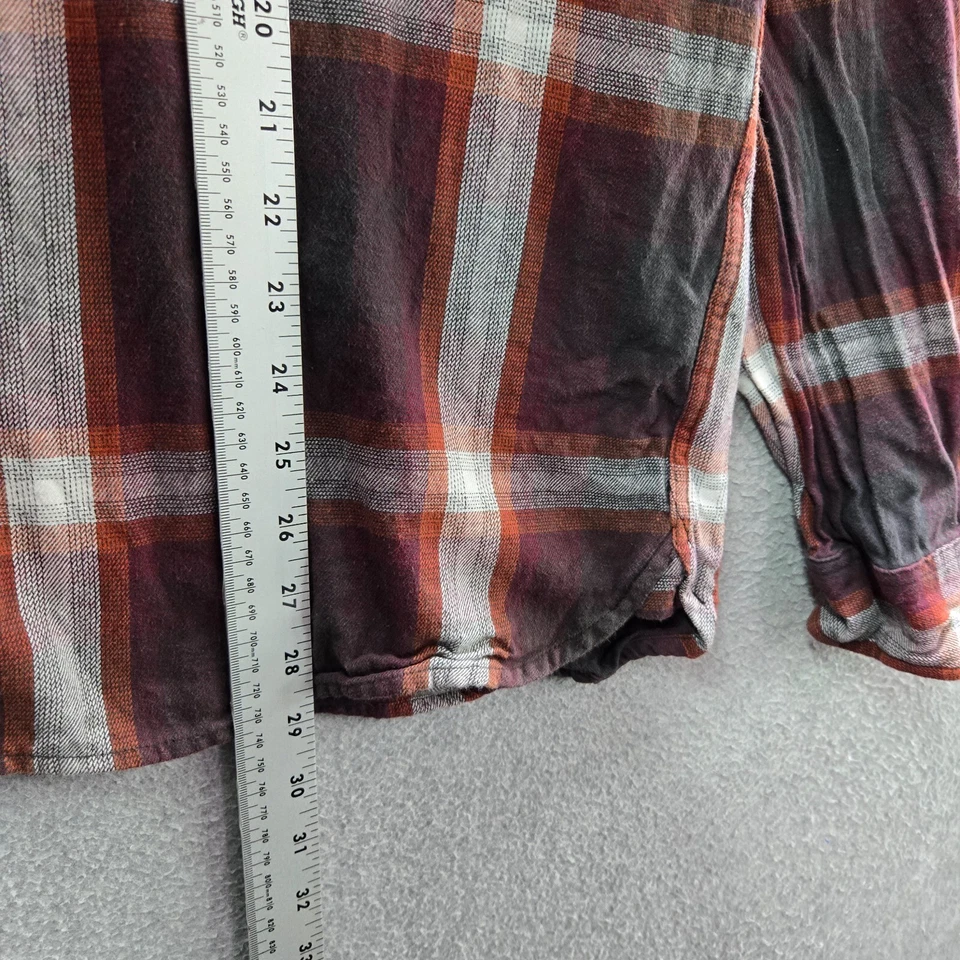 Camisa con botones Dakine para hombre XL roja franela a cuadros manga larga LEER Foto 3 de 4