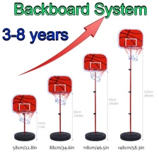Ajustable Basketball Goal Hoop Backboard Kids Portable Outdoor Player System Kit