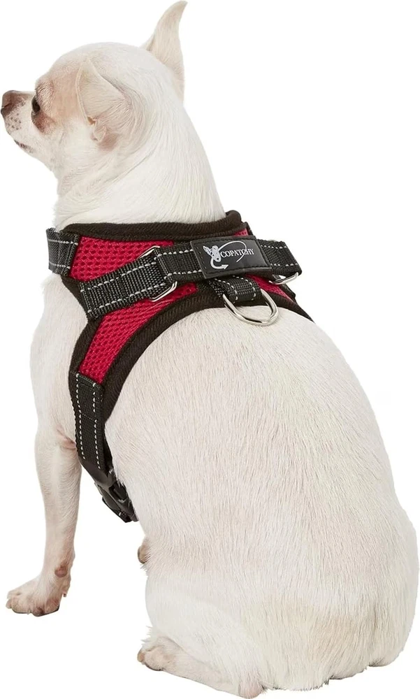 Dog Harness Small Sized Dogs - All Weather Mesh Overhead Adjustable No Pull Vest
