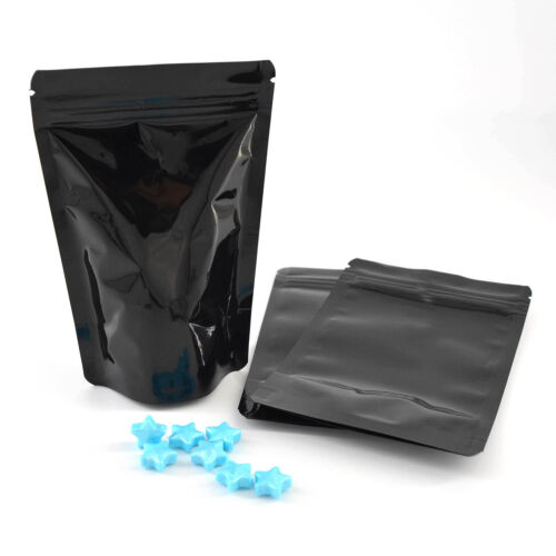 Black Aluminum Foil Mylar Self Seal Stand Up Bags Pouches Food Coffee Package - Picture 2 of 3