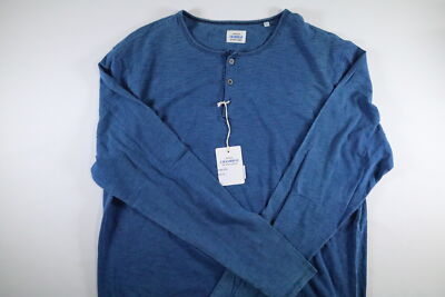 Mens Chambray Blue Indigo Long Sleeve Shirt Size XXL 2X NEW
