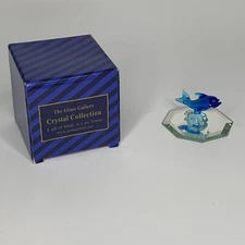 The Glass Gallery Crystal Collection Miniature Glass Dolphin With Mirror Display