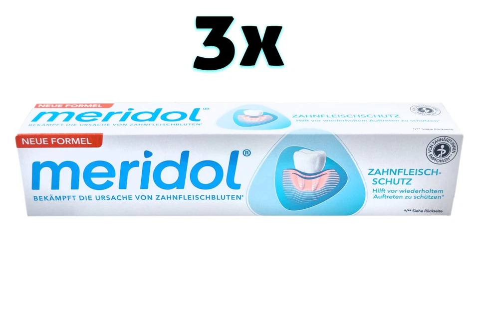 3 x 75ml Meridol Classic gums protection toothpaste 🌟 3x 2.5oz tubes TRACKED ✈ - Image 2 of 2