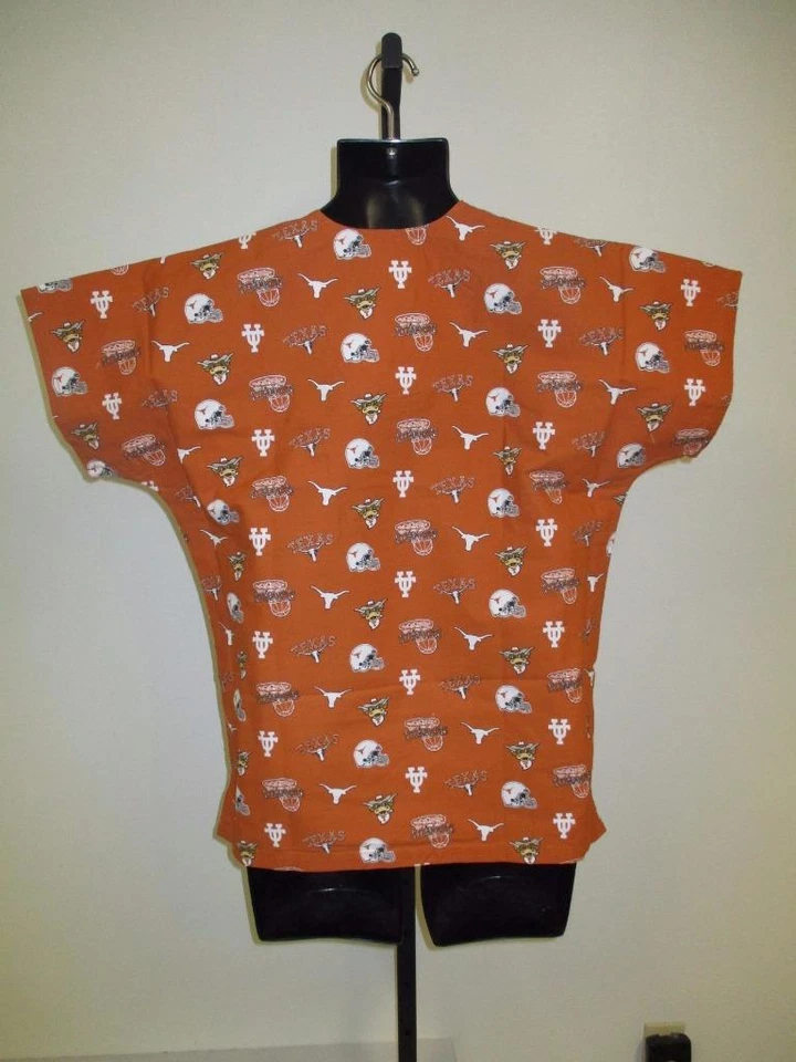 Pantalones/camisa exfoliantes médicos de enfermera/médico Texas Longhorns para hombre tallas S-M-L-XL-2XL Foto 3 de 4