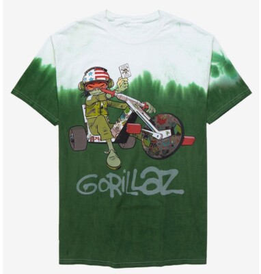 Band Gorillaz Noodle Trike Dip-Dye Tee Shirt New