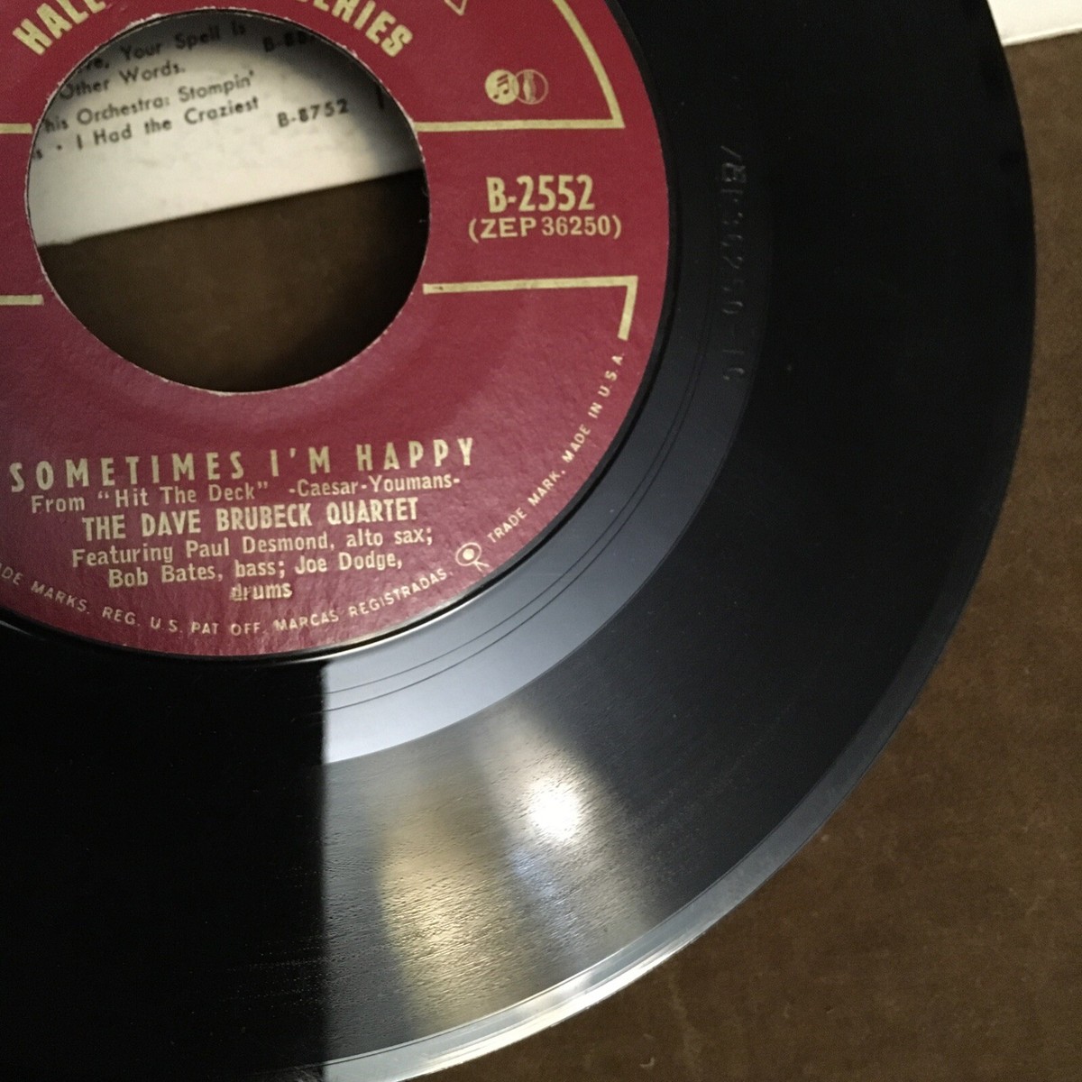 Dave Brubeck Quartet 45 Rpm 7” Lover Sometimes I'm Happy