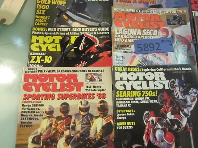 Motorcycle Magazine Lot 1988 complete year 12 issues all months