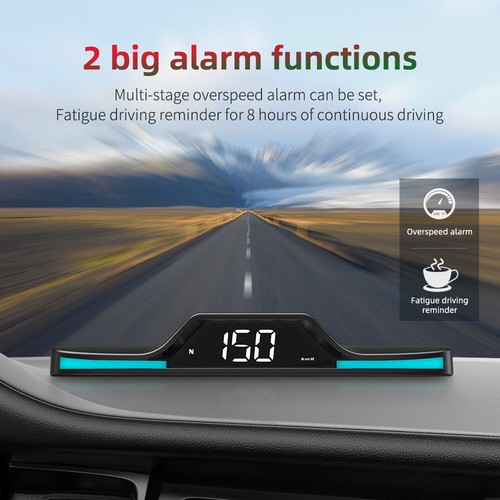 Digital GPS Speedometer Car HUD Head Up Display MPH Compass Long 1.8" Screen - Picture 5 of 10