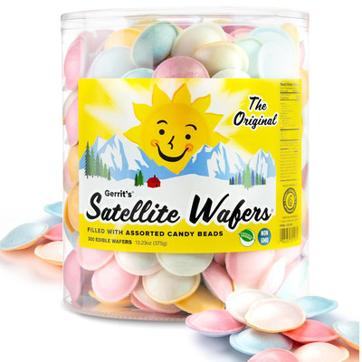 Gerrit'S Original Satellite Wafers, Filled with Assorted Candy Beads, 100 Count 