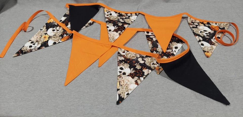 NEW Fabric Pennant Flags Bunting Banner Holiday Halloween Triangle Flag Garland - Image 2 of 4
