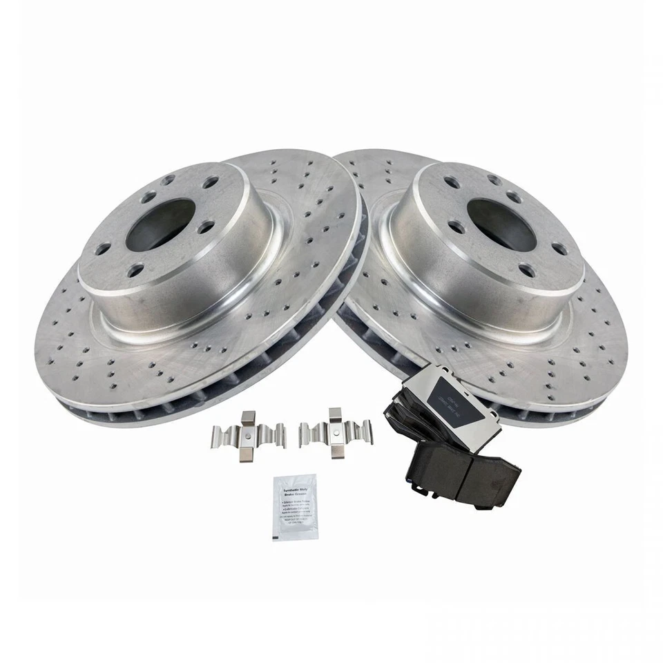 Nuevo kit de pastillas de freno y rotor de disco cerámico delantero TRQ para Mercedes Benz 2003-2006 Foto 3 de 4